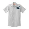 Short Sleeve Striped Industrial Work Shirt Thumbnail