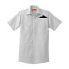 Short Sleeve Striped Industrial Work Shirt Thumbnail