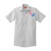 Short Sleeve Striped Industrial Work Shirt Thumbnail