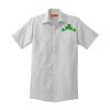 Short Sleeve Striped Industrial Work Shirt Thumbnail