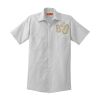 Short Sleeve Striped Industrial Work Shirt Thumbnail