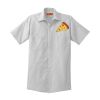 Short Sleeve Striped Industrial Work Shirt Thumbnail
