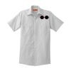 Short Sleeve Striped Industrial Work Shirt Thumbnail