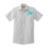Short Sleeve Striped Industrial Work Shirt Thumbnail