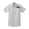 Short Sleeve Striped Industrial Work Shirt Thumbnail