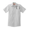 Short Sleeve Striped Industrial Work Shirt Thumbnail