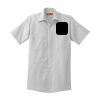 Short Sleeve Striped Industrial Work Shirt Thumbnail